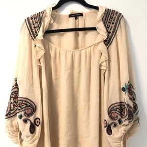 Nanette  Lepore  embroidered and lined silk blouse, size 12